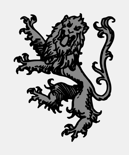 heraldic lion passant guardant