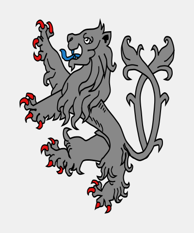 Lion Rampant Tail Forked Saltire