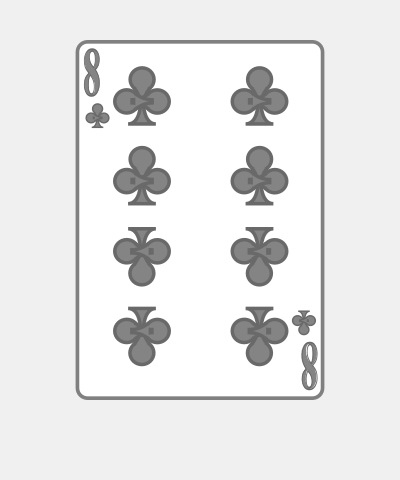 Playing Card Eight Of Clubs