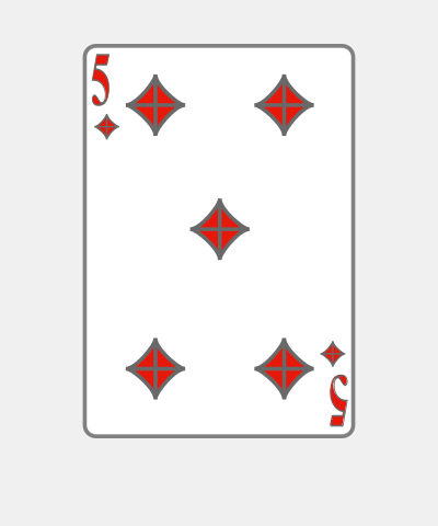 Playing Card Five Of Diamonds