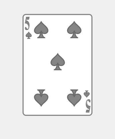 Playing Card Five Of Spades