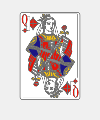 Playing Card Queen Of Diamonds