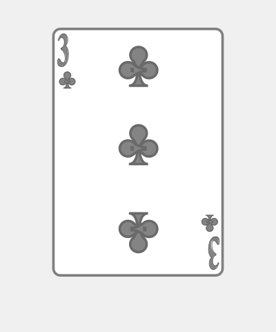 Playing Card Three Of Clubs