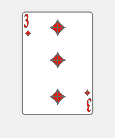 Playing Card Three Of Diamonds