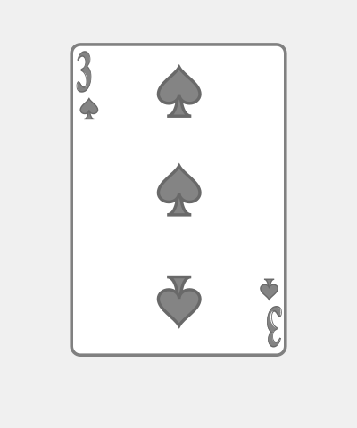Playing Card Three Of Spades