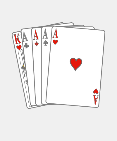 Winning Hand Of Playing Cards