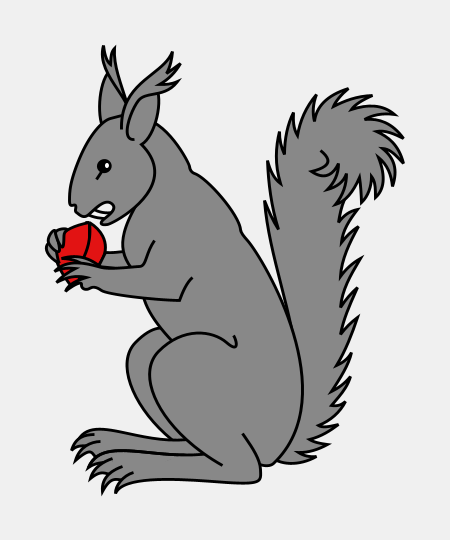 Squirrel Sejant Holding Nut